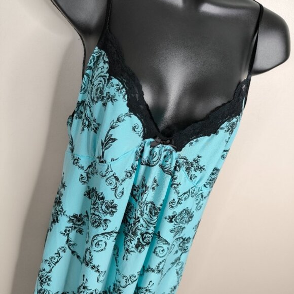 Vintage Retro Y2K Tapestry French Toile Glam Sexy Lace Babydoll Slip Dress M - Picture 3 of 8